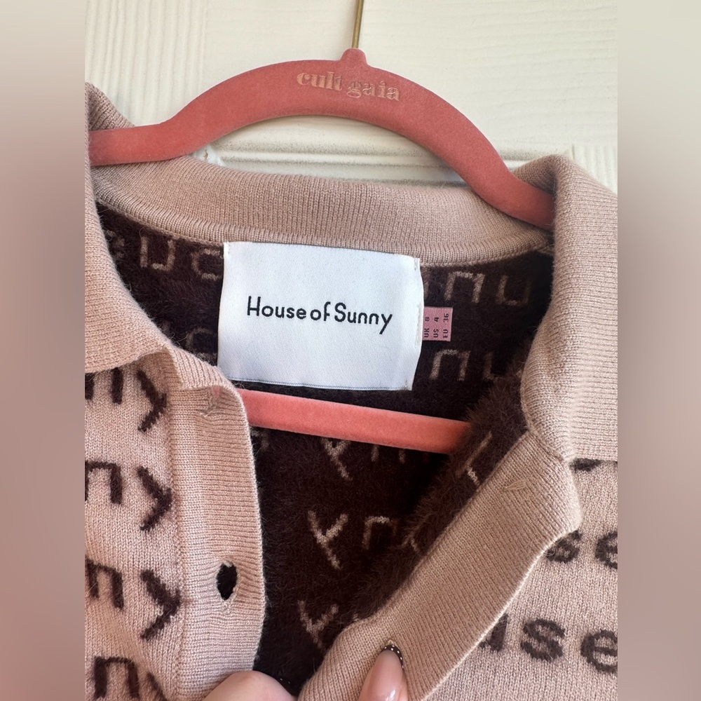 House of Sunny Beige and Brown Cardigan